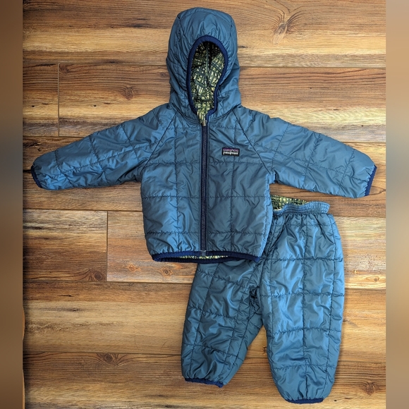 Patagonia Other - Patagonia Reversible Baby/Toddler Matching Puffy Snow Jacket and Pants 12-18M